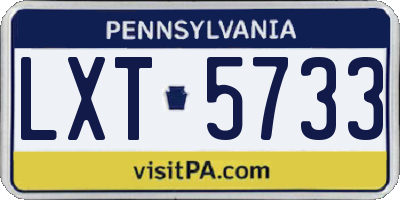 PA license plate LXT5733