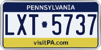 PA license plate LXT5737