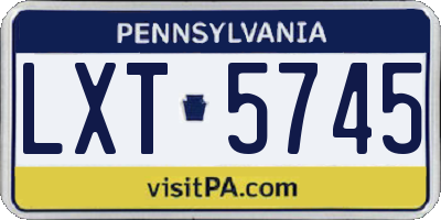 PA license plate LXT5745