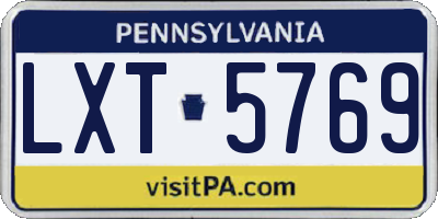 PA license plate LXT5769