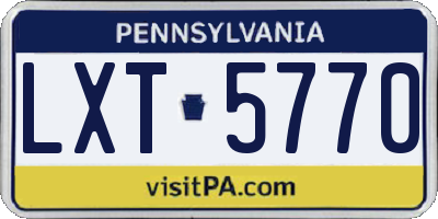 PA license plate LXT5770