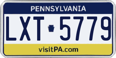 PA license plate LXT5779