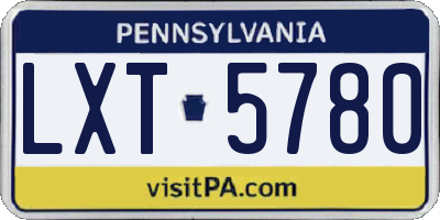 PA license plate LXT5780