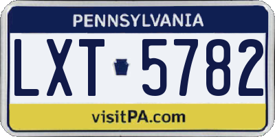 PA license plate LXT5782