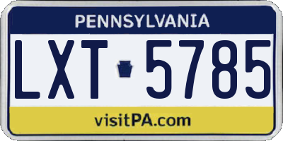 PA license plate LXT5785