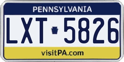 PA license plate LXT5826