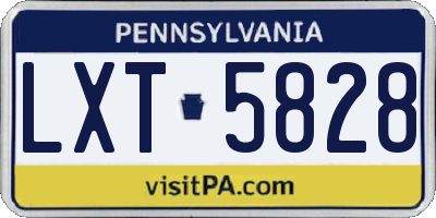 PA license plate LXT5828