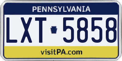 PA license plate LXT5858