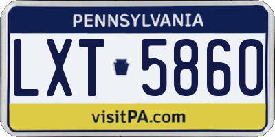 PA license plate LXT5860