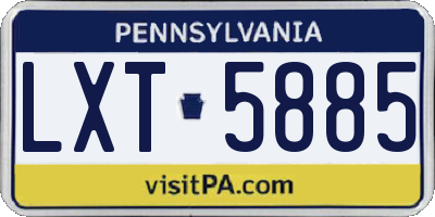 PA license plate LXT5885