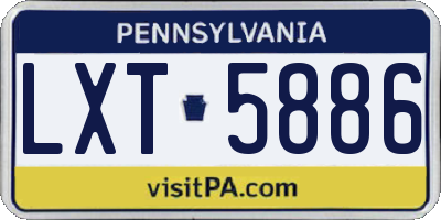 PA license plate LXT5886