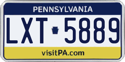 PA license plate LXT5889