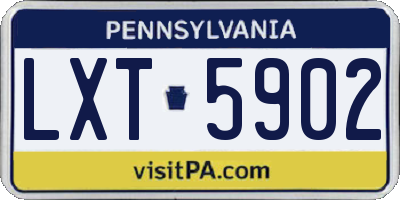 PA license plate LXT5902