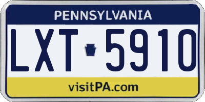 PA license plate LXT5910