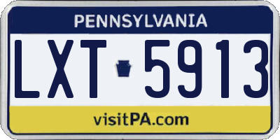 PA license plate LXT5913