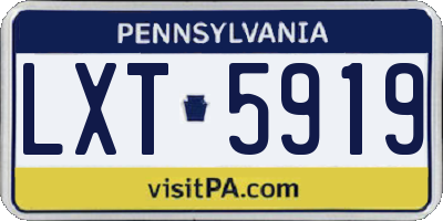 PA license plate LXT5919