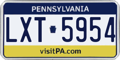 PA license plate LXT5954