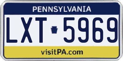 PA license plate LXT5969