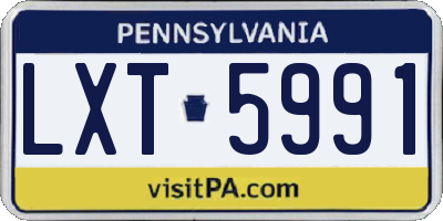 PA license plate LXT5991