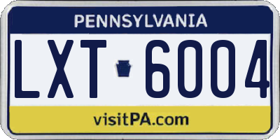 PA license plate LXT6004