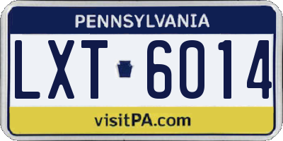 PA license plate LXT6014