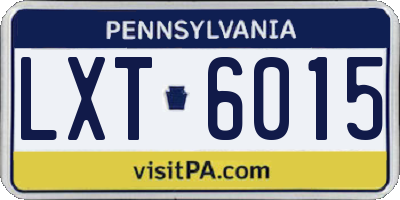 PA license plate LXT6015