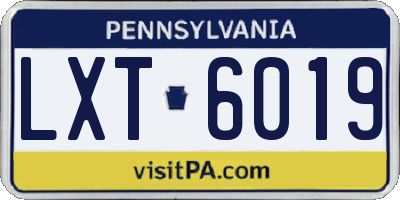 PA license plate LXT6019
