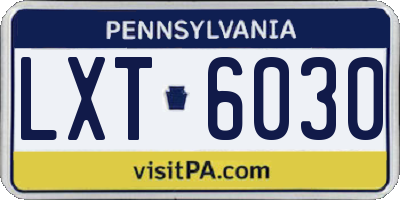 PA license plate LXT6030