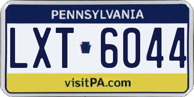 PA license plate LXT6044