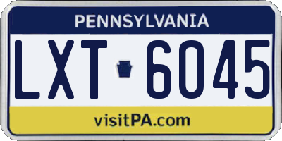 PA license plate LXT6045