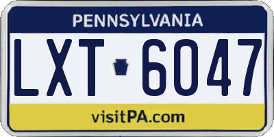 PA license plate LXT6047