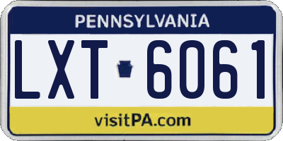 PA license plate LXT6061