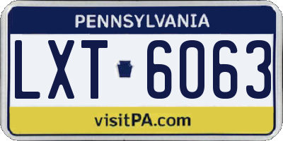 PA license plate LXT6063