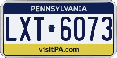 PA license plate LXT6073