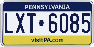 PA license plate LXT6085