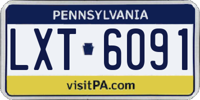 PA license plate LXT6091