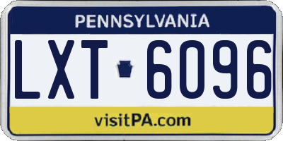 PA license plate LXT6096