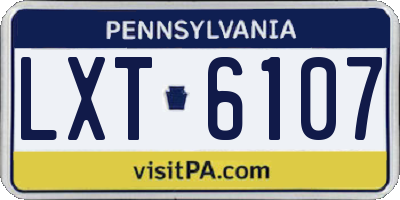 PA license plate LXT6107