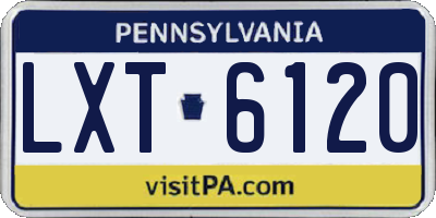 PA license plate LXT6120