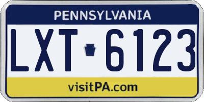 PA license plate LXT6123