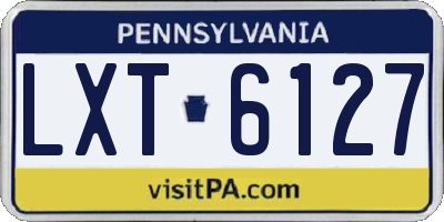 PA license plate LXT6127
