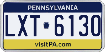 PA license plate LXT6130