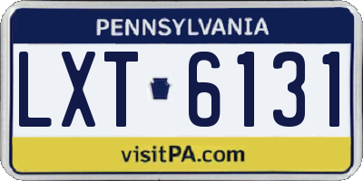 PA license plate LXT6131