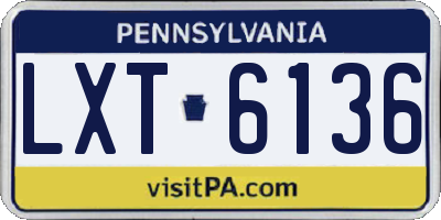 PA license plate LXT6136