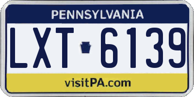 PA license plate LXT6139