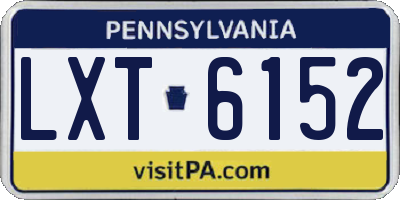 PA license plate LXT6152