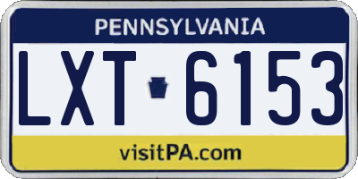 PA license plate LXT6153