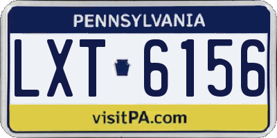 PA license plate LXT6156