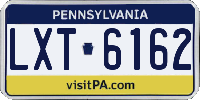 PA license plate LXT6162