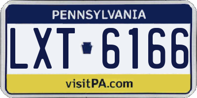 PA license plate LXT6166